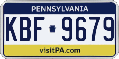 PA license plate KBF9679
