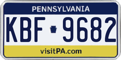 PA license plate KBF9682