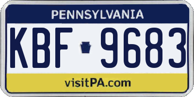 PA license plate KBF9683