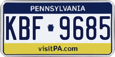 PA license plate KBF9685