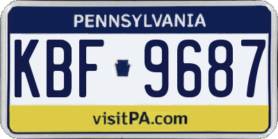 PA license plate KBF9687