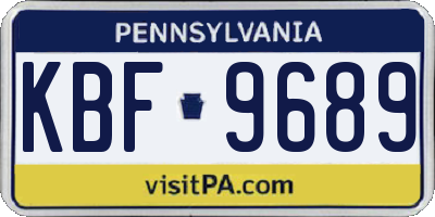 PA license plate KBF9689