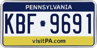 PA license plate KBF9691