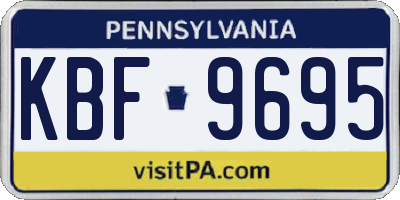 PA license plate KBF9695