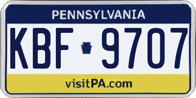 PA license plate KBF9707