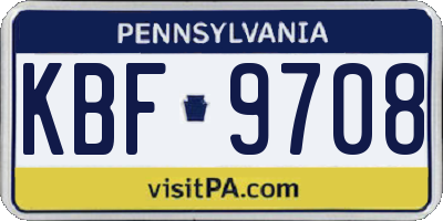 PA license plate KBF9708