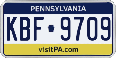 PA license plate KBF9709