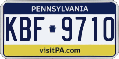 PA license plate KBF9710