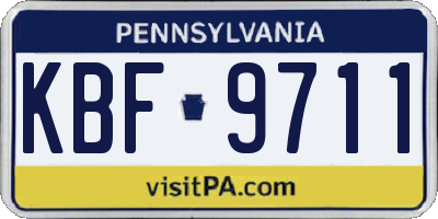 PA license plate KBF9711