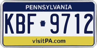 PA license plate KBF9712