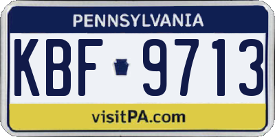 PA license plate KBF9713