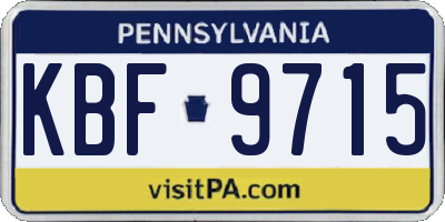 PA license plate KBF9715