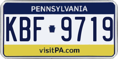 PA license plate KBF9719