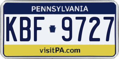 PA license plate KBF9727
