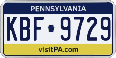 PA license plate KBF9729