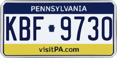 PA license plate KBF9730