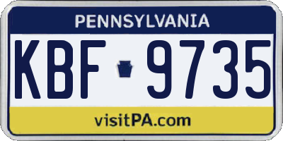 PA license plate KBF9735