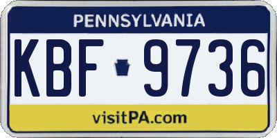 PA license plate KBF9736