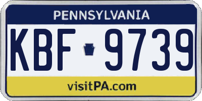 PA license plate KBF9739