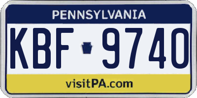 PA license plate KBF9740