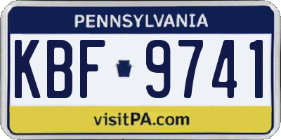 PA license plate KBF9741