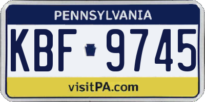 PA license plate KBF9745