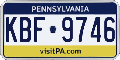 PA license plate KBF9746