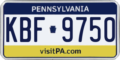 PA license plate KBF9750