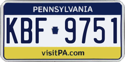PA license plate KBF9751