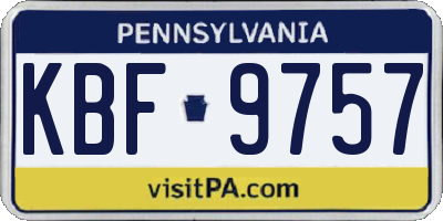 PA license plate KBF9757