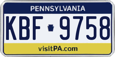 PA license plate KBF9758