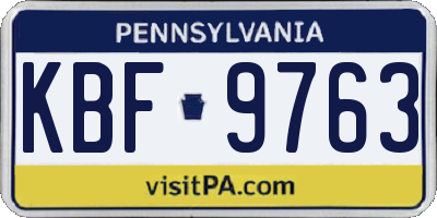PA license plate KBF9763