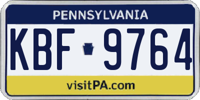 PA license plate KBF9764