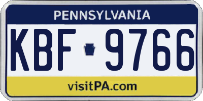 PA license plate KBF9766