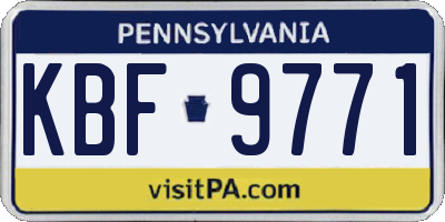 PA license plate KBF9771