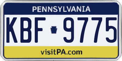 PA license plate KBF9775