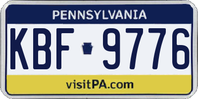 PA license plate KBF9776