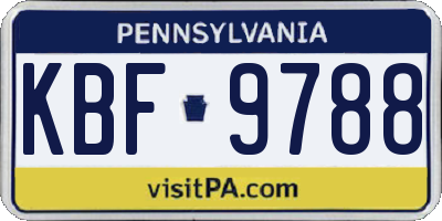 PA license plate KBF9788