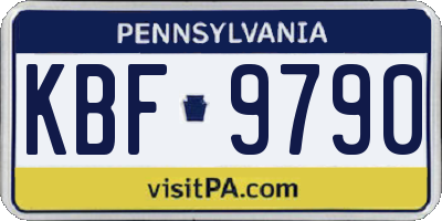 PA license plate KBF9790