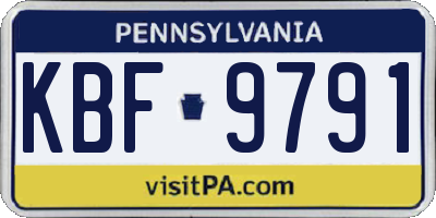 PA license plate KBF9791