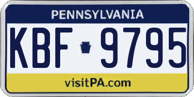 PA license plate KBF9795