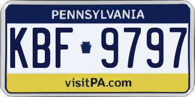 PA license plate KBF9797