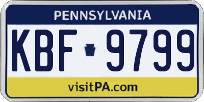 PA license plate KBF9799