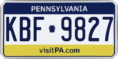 PA license plate KBF9827