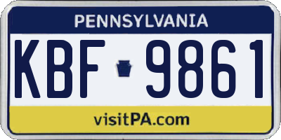 PA license plate KBF9861