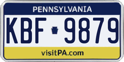 PA license plate KBF9879
