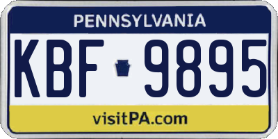 PA license plate KBF9895