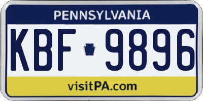 PA license plate KBF9896