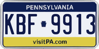 PA license plate KBF9913