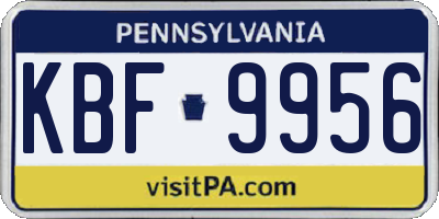 PA license plate KBF9956
